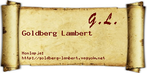 Goldberg Lambert névjegykártya